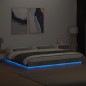 vidaXL Estructura cama con luces LED madera gris hormigón 180x200 cm vidaXL Estructura cama con luces LED madera gris hormigón 180x200 cm