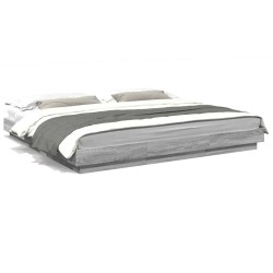 vidaXL Estructura cama con luces LED madera gris Sonoma 180x200 cm
