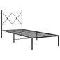 vidaXL Estructura de cama con cabecero metal negro 80x200 cm