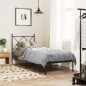 vidaXL Estructura de cama con cabecero metal negro 80x200 cm
