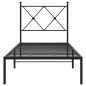 vidaXL Estructura de cama con cabecero metal negro 80x200 cm