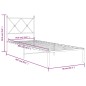 vidaXL Estructura de cama con cabecero metal negro 80x200 cm