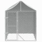 vidaXL Perrera de exterior con toldo acero galvanizado plata 2x2x2,5 m