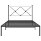 vidaXL Estructura de cama con cabecero metal negro 107x203 cm vidaXL Estructura de cama con cabecero metal negro 107x203 cm