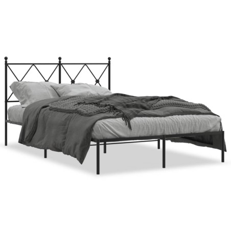 vidaXL Estructura de cama con cabecero metal negro 120x200 cm