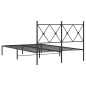 vidaXL Estructura de cama con cabecero metal negro 120x200 cm