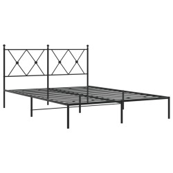 vidaXL Estructura de cama con cabecero metal negro 140x190 cm