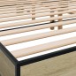 vidaXL Estructura cama madera ingeniería metal roble Sonoma 200x200 cm