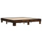 vidaXL Estructura cama madera ingeniería metal roble ahumado 180x200cm