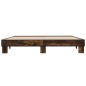 vidaXL Estructura cama madera ingeniería metal roble ahumado 180x200cm