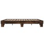 vidaXL Estructura cama madera ingeniería metal roble ahumado 180x200cm