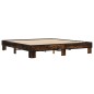 vidaXL Estructura cama madera ingeniería metal roble ahumado 180x200cm