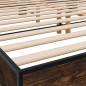 vidaXL Estructura cama madera ingeniería metal roble ahumado 180x200cm
