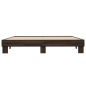 vidaXL Estructura cama madera ingeniería metal marrón roble 180x200 cm