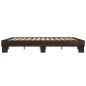 vidaXL Estructura cama madera ingeniería metal marrón roble 180x200 cm