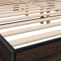 vidaXL Estructura cama madera ingeniería metal marrón roble 180x200 cm
