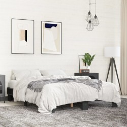 vidaXL Estructura de cama madera de ingeniería y metal negro 150x200cm