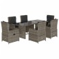 vidaXL Set comedor jardín 7 pzas y cojines ratán sintético gris