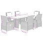 vidaXL Set comedor jardín 7 pzas y cojines ratán sintético gris