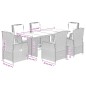 vidaXL Set comedor de jardín 7 pzas con cojines ratán sintético marrón vidaXL Set comedor de jardín 7 pzas con cojines ratán sintético marrón