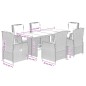 vidaXL Set comedor jardín 7 pzas y cojines ratán sintético gris claro vidaXL Set comedor jardín 7 pzas y cojines ratán sintético gris claro