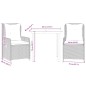 vidaXL Set comedor de jardín 3 piezas y cojines ratán sintético marrón vidaXL Set comedor de jardín 3 piezas y cojines ratán sintético marrón