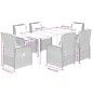 vidaXL Set comedor jardín 7 pzas y cojines ratán sintético gris vidaXL Set comedor jardín 7 pzas y cojines ratán sintético gris