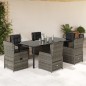 vidaXL Set comedor jardín 7 pzas y cojines ratán sintético gris vidaXL Set comedor jardín 7 pzas y cojines ratán sintético gris