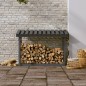 vidaXL Leñero de madera maciza de pino gris 108x64,5x78 cm vidaXL Leñero de madera maciza de pino gris 108x64,5x78 cm