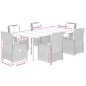 vidaXL Set comedor jardín 7 pzas y cojines ratán sintético gris vidaXL Set comedor jardín 7 pzas y cojines ratán sintético gris