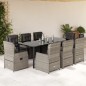 vidaXL Set comedor de jardín 9 pzas cojines ratán sintético gris claro vidaXL Set comedor de jardín 9 pzas cojines ratán sintético gris claro