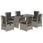 vidaXL Set comedor jardín 7 pzas y cojines ratán sintético gris claro vidaXL Set comedor jardín 7 pzas y cojines ratán sintético gris claro