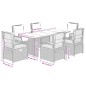 vidaXL Set comedor jardín 7 pzas y cojines ratán sintético gris claro vidaXL Set comedor jardín 7 pzas y cojines ratán sintético gris claro