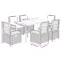vidaXL Set comedor de jardín 7 pzas con cojines ratán sintético marrón vidaXL Set comedor de jardín 7 pzas con cojines ratán sintético marrón