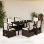 vidaXL Set comedor de jardín 7 pzas con cojines ratán sintético marrón vidaXL Set comedor de jardín 7 pzas con cojines ratán sintético marrón
