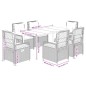 vidaXL Set comedor de jardín 7 pzas con cojines ratán sintético beige vidaXL Set comedor de jardín 7 pzas con cojines ratán sintético beige