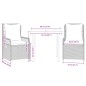 vidaXL Set comedor de jardín 3 pzas cojines ratán sintético gris claro