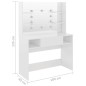vidaXL Tocador de maquillaje luces LED MDF blanco brillo 100x40x135 cm vidaXL Tocador de maquillaje luces LED MDF blanco brillo 100x40x135 cm