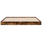 vidaXL Estructura de cama madera de ingeniería roble ahumado 200x200cm