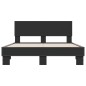 vidaXL Estructura de cama madera de ingeniería y metal negro 135x190cm