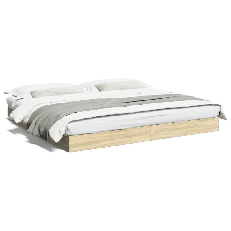 vidaXL Estructura de cama madera de ingeniería roble Sonoma 200x200 cm vidaXL Estructura de cama madera de ingeniería roble Sonoma 200x200 cm