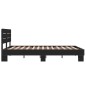 vidaXL Estructura de cama madera de ingeniería y metal negro 135x190cm vidaXL Estructura de cama madera de ingeniería y metal negro 135x190cm