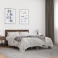 vidaXL Estructura cama madera ingeniería metal marrón roble 135x190 cm vidaXL Estructura cama madera ingeniería metal marrón roble 135x190 cm