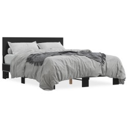 vidaXL Estructura de cama madera de ingeniería y metal negro 120x200cm