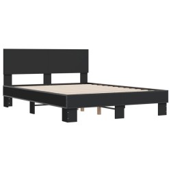 vidaXL Estructura de cama madera de ingeniería y metal negro 120x200cm