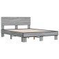 vidaXL Estructura cama madera ingeniería metal gris Sonoma 140x200 cm
