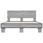 vidaXL Estructura cama madera ingeniería metal gris Sonoma 140x200 cm
