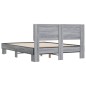 vidaXL Estructura cama madera ingeniería metal gris Sonoma 140x200 cm