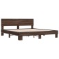 vidaXL Estructura cama madera ingeniería metal marrón roble 200x200 cm vidaXL Estructura cama madera ingeniería metal marrón roble 200x200 cm