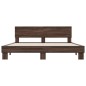 vidaXL Estructura cama madera ingeniería metal marrón roble 200x200 cm vidaXL Estructura cama madera ingeniería metal marrón roble 200x200 cm